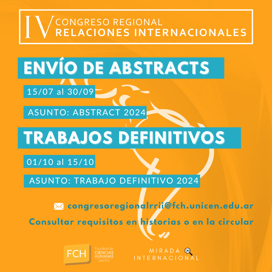 En este momento estás viendo IV Congreso Regional de Relaciones Internacionales, envío de abstracts