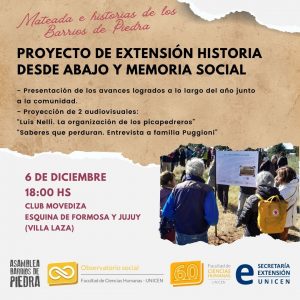 Lee más sobre el artículo Proyecto de extensión Historia desde abajo y memoria social