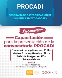 Lee más sobre el artículo Capacitación sobre el procedimiento de presentación a la convocatoria PROCADI.
