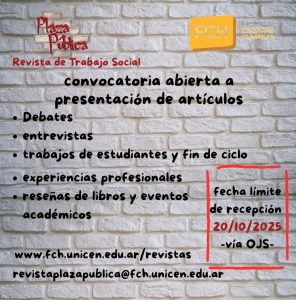 Lee más sobre el artículo Convocatoria abierta de Revista Plaza Pública