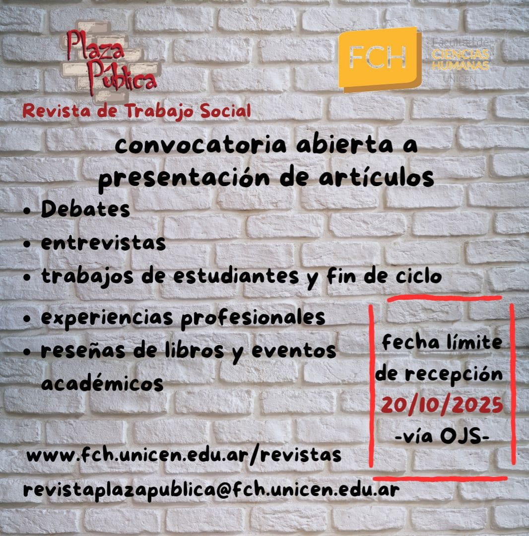 Lee más sobre el artículo Convocatoria abierta de Revista Plaza Pública