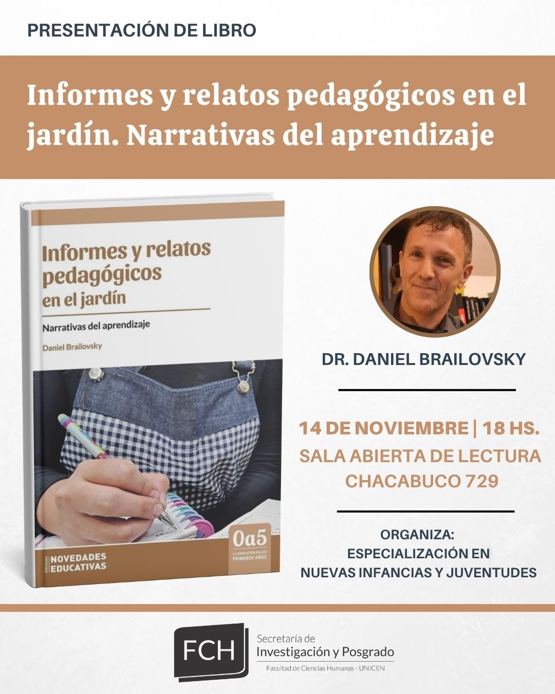 En este momento estás viendo Presentación del libro: Informes y relatos pedagógicos en el jardín. Narrativas del aprendizaje