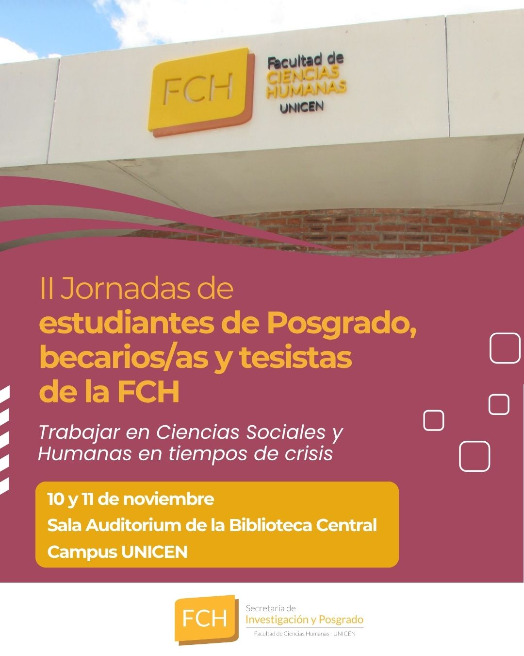 En este momento estás viendo II Jornadas de Estudiantes de Posgrado, Becarixs y Tesistas