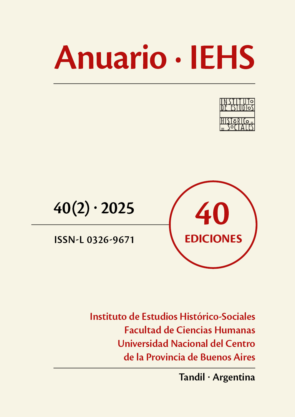En este momento estás viendo Novedad editorial: Ya disponible el número 40 (2) del Anuario IEHS (junio–diciembre 2025)