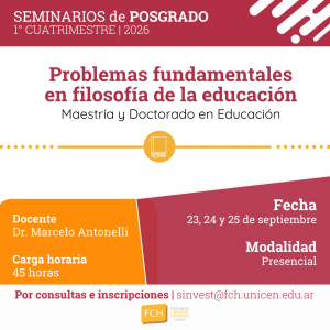 Lee más sobre el artículo Seminario | “Problemas fundamentales en filosofía de la educación”