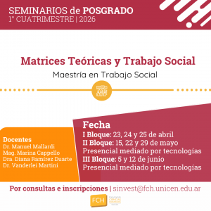 Lee más sobre el artículo Seminario  “Matrices Teóricas y Trabajo Social”