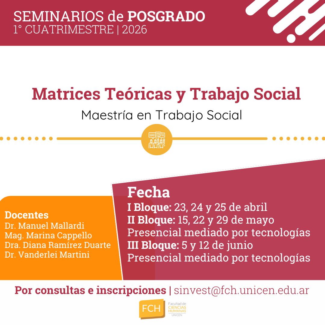 En este momento estás viendo Seminario  “Matrices Teóricas y Trabajo Social”