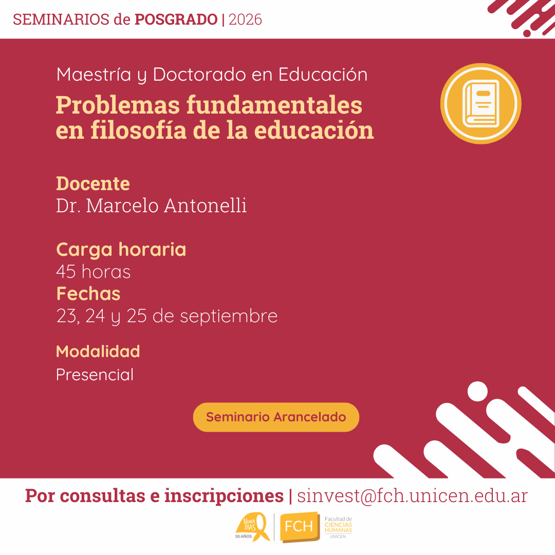 Lee más sobre el artículo Seminario | “Problemas fundamentales en filosofía de la educación”