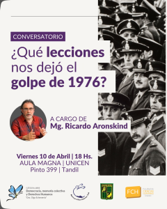 Ricardo Aronskind en conversatorio sobre el golpe de 1976 en Tandil