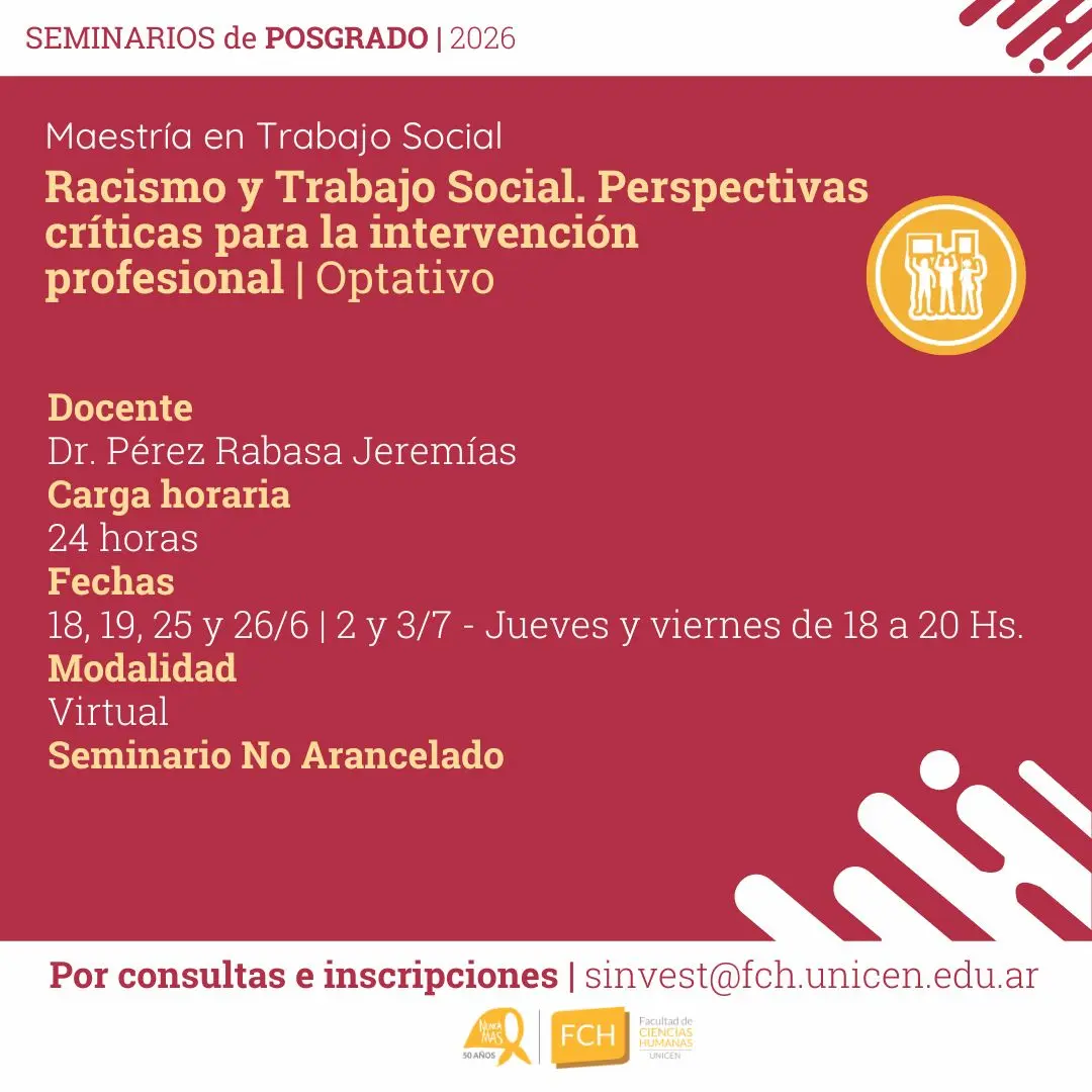 Seminario de Posgrado: Racismo y Trabajo Social (Maestría en Trabajo Social)