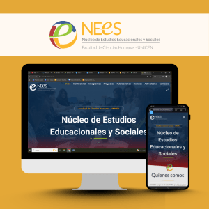 Captura de pantalla de la nueva interfaz y diseño de la página web del Núcleo de Estudios Educativos y Sociales de la FCH.