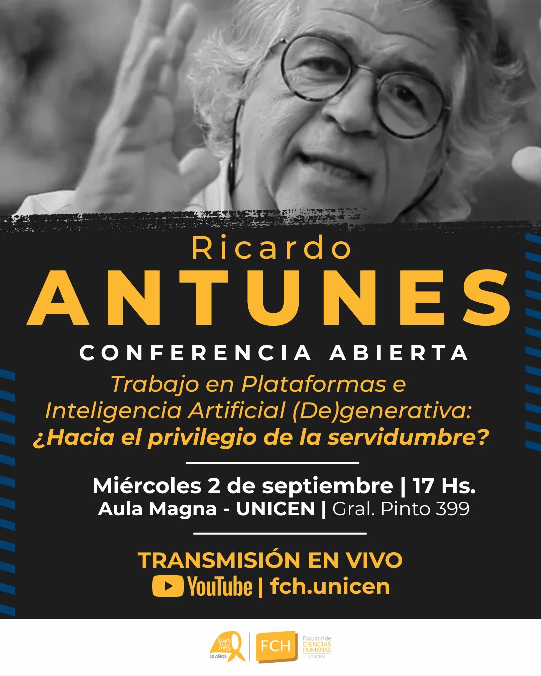En este momento estás viendo Conferencia abierta de Ricardo Antunes