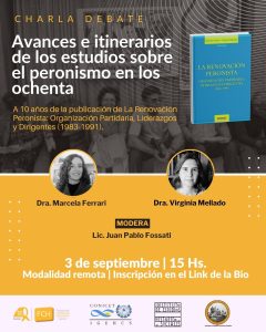 Charla-Debate: Avances e itinerarios de los estudios sobre el peronismo en los ochenta